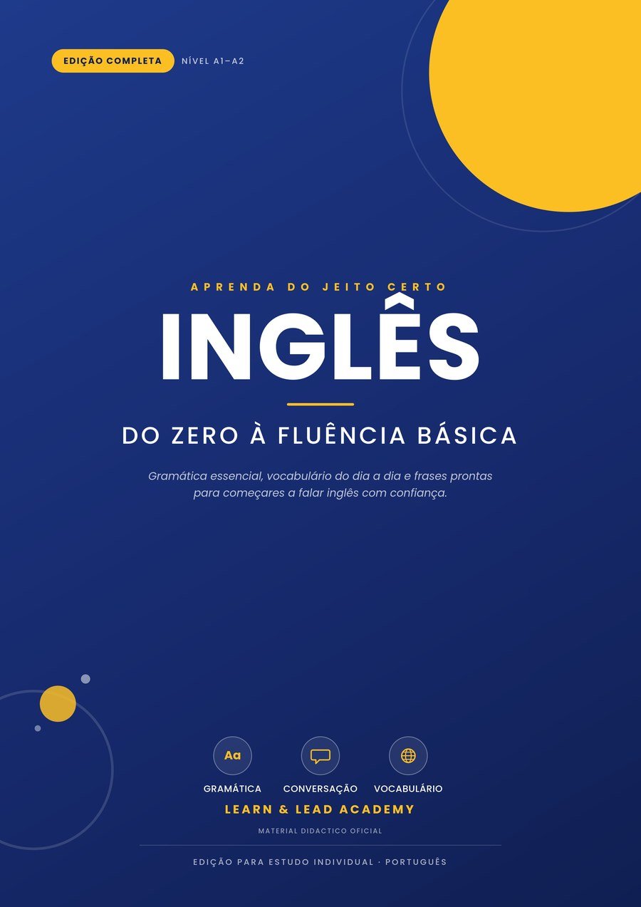 Capa do ebook Inglês A1–A2 Learn & Lead Academy